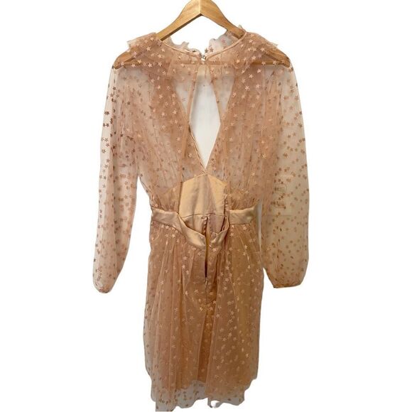 For Love & Lemons All That Glitters Mini Dress in Almond Size L - Picture 14 of 14